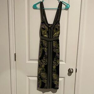 Apt. 9 Black and Purple Paisley Backless Dress